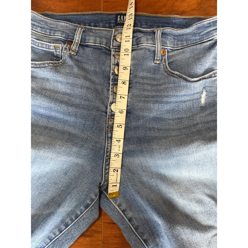 Gap Button Fly High Waist Distressed True Skinny Women's Jeans Size 14/ 32 - Picture 14 of 16